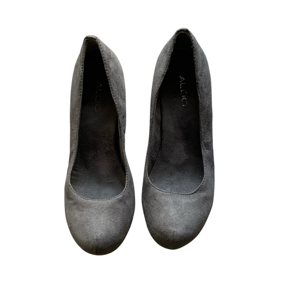 ALDO Women's Wedge Shoes Suede y2k 2000s Vintage Gray Size 8 - Picture 2 of 10